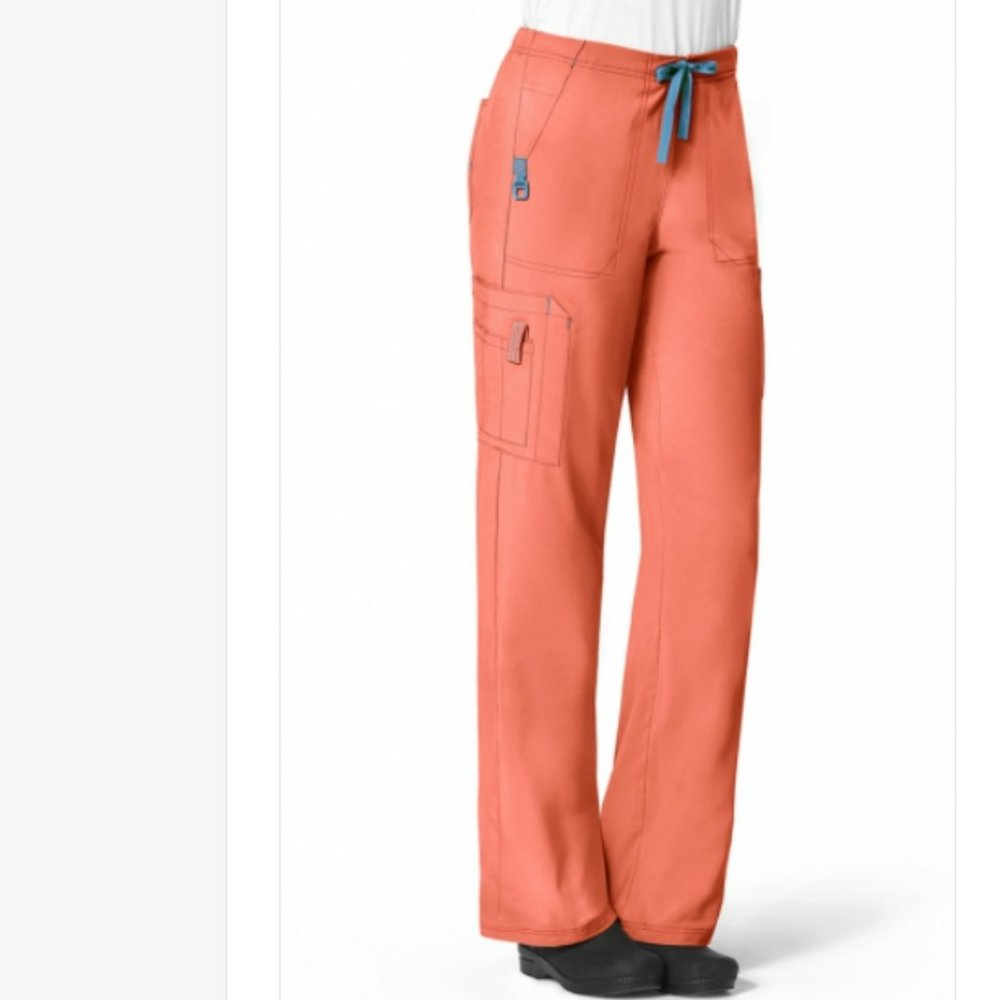 Carhartt Force® Cross-Flex Utility Boot Cut Cargo Scrub Pants in Coral Size S